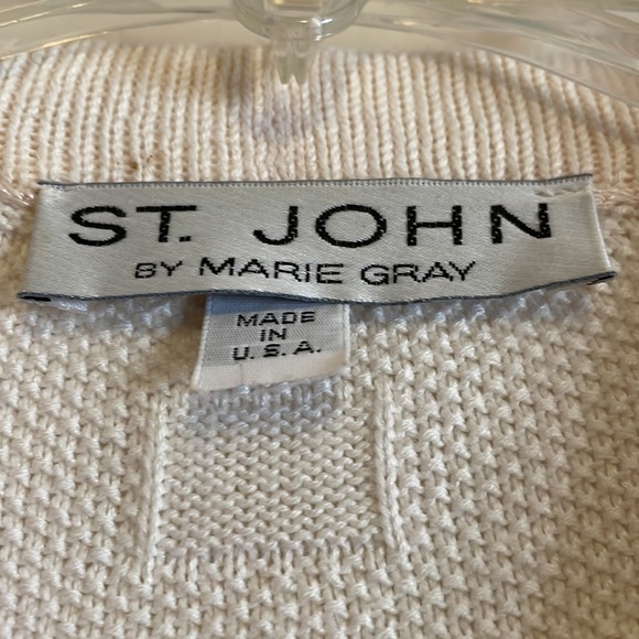St. John Cream Knit Dress with Matching Sweater. Size 6. - Picture 3 of 15